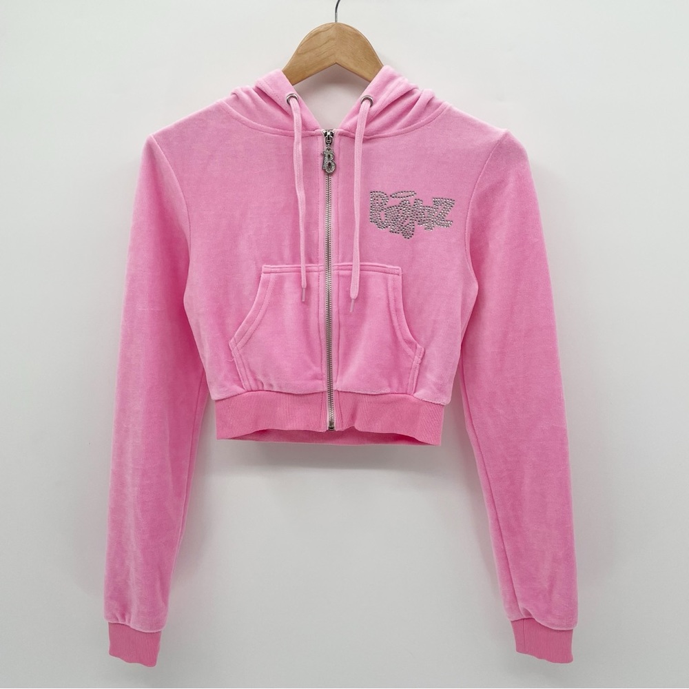 Dolls Kills x Bratz Keep It Glossy Pink Velour Jacket XXS Y2K